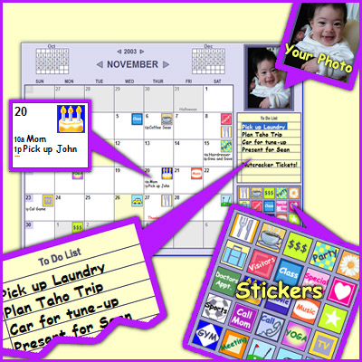 Monkeymen Calendar - Customizable Calendar Reminder w/Photos